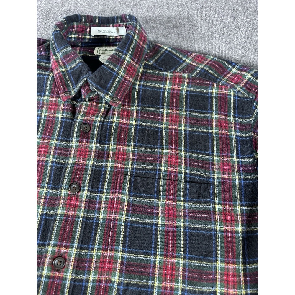 LL Bean Men's Size Large Traditional Fit Multicolored Flannel Button Shirt